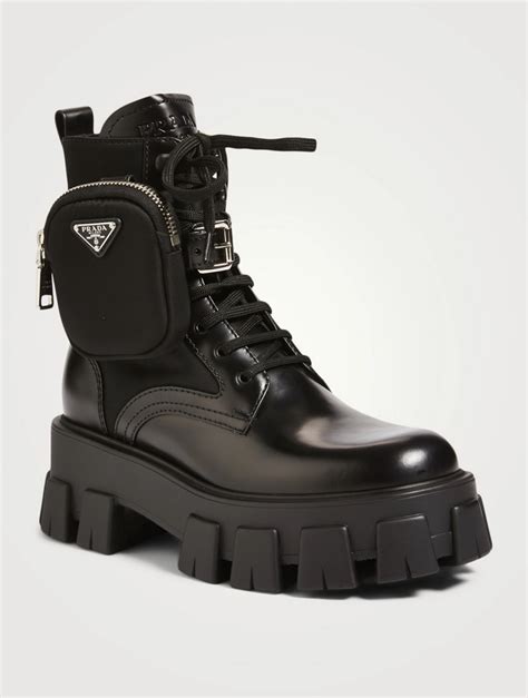 prada combat boots style|women prada boots with pouch.